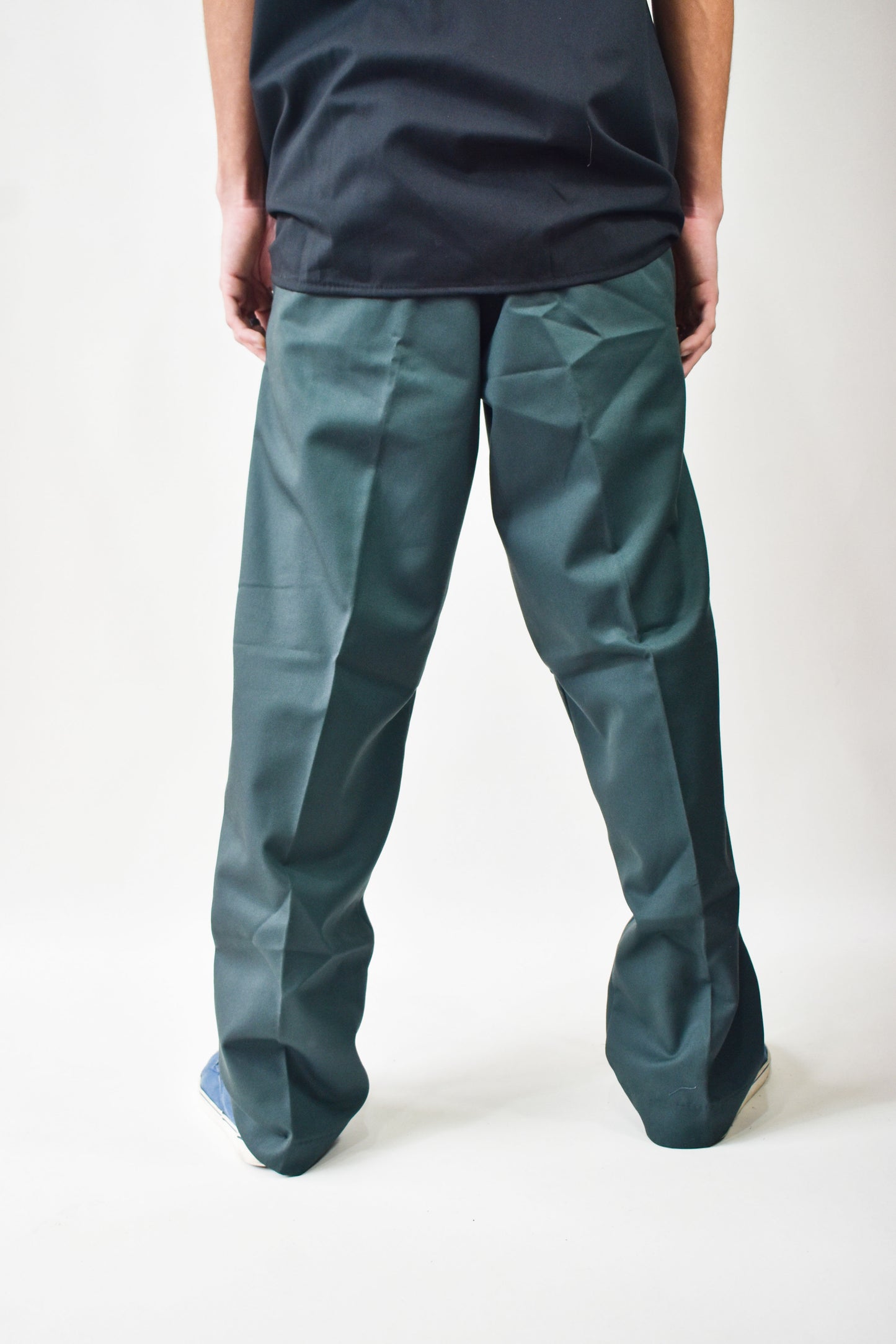 pantalone rectos de trabajo clasicos verde petroleo