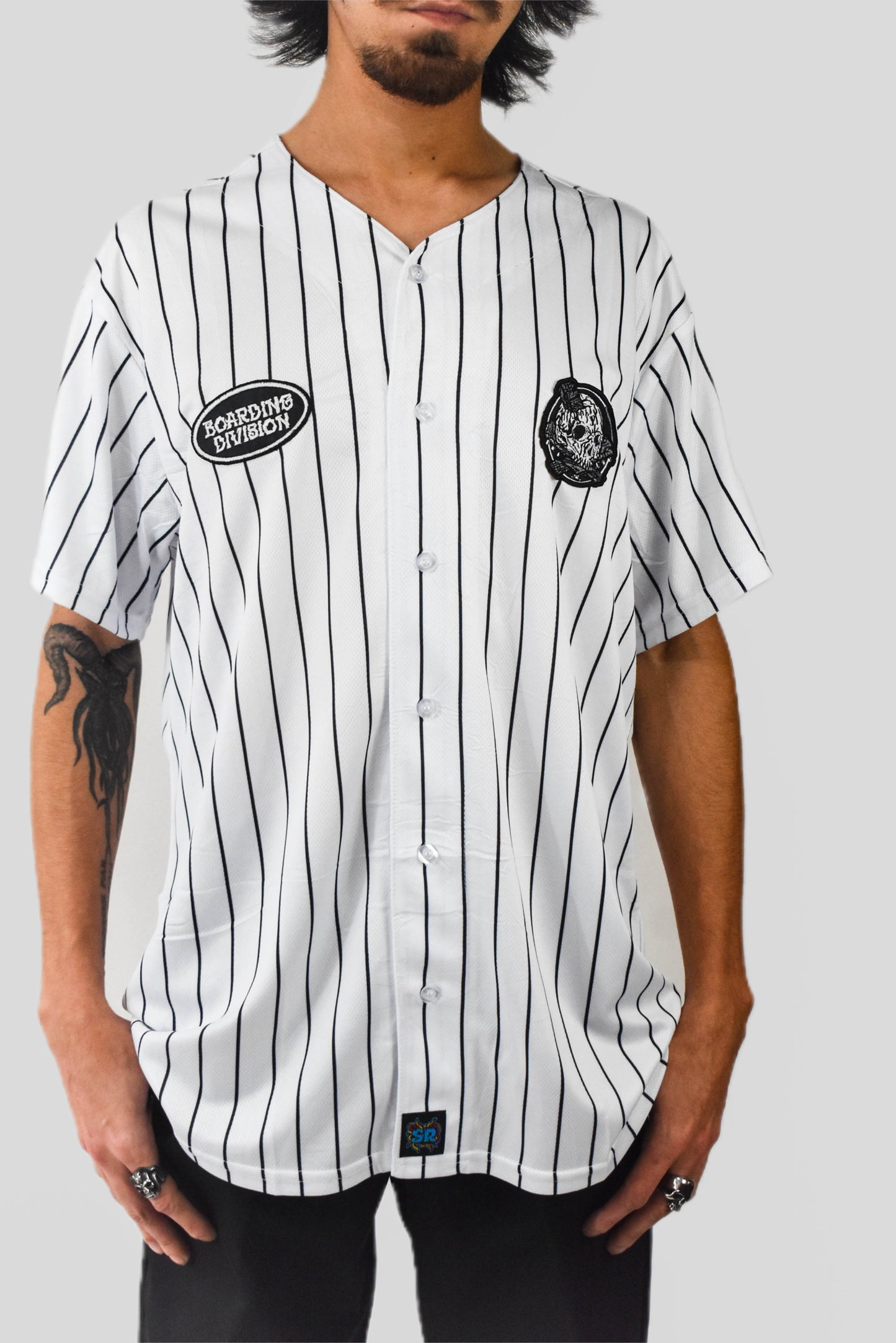 camiseta baseball - blanca rayas negras