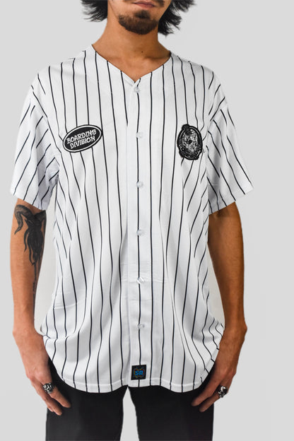 Camiseta Baseball - Blanca Rayas Negras