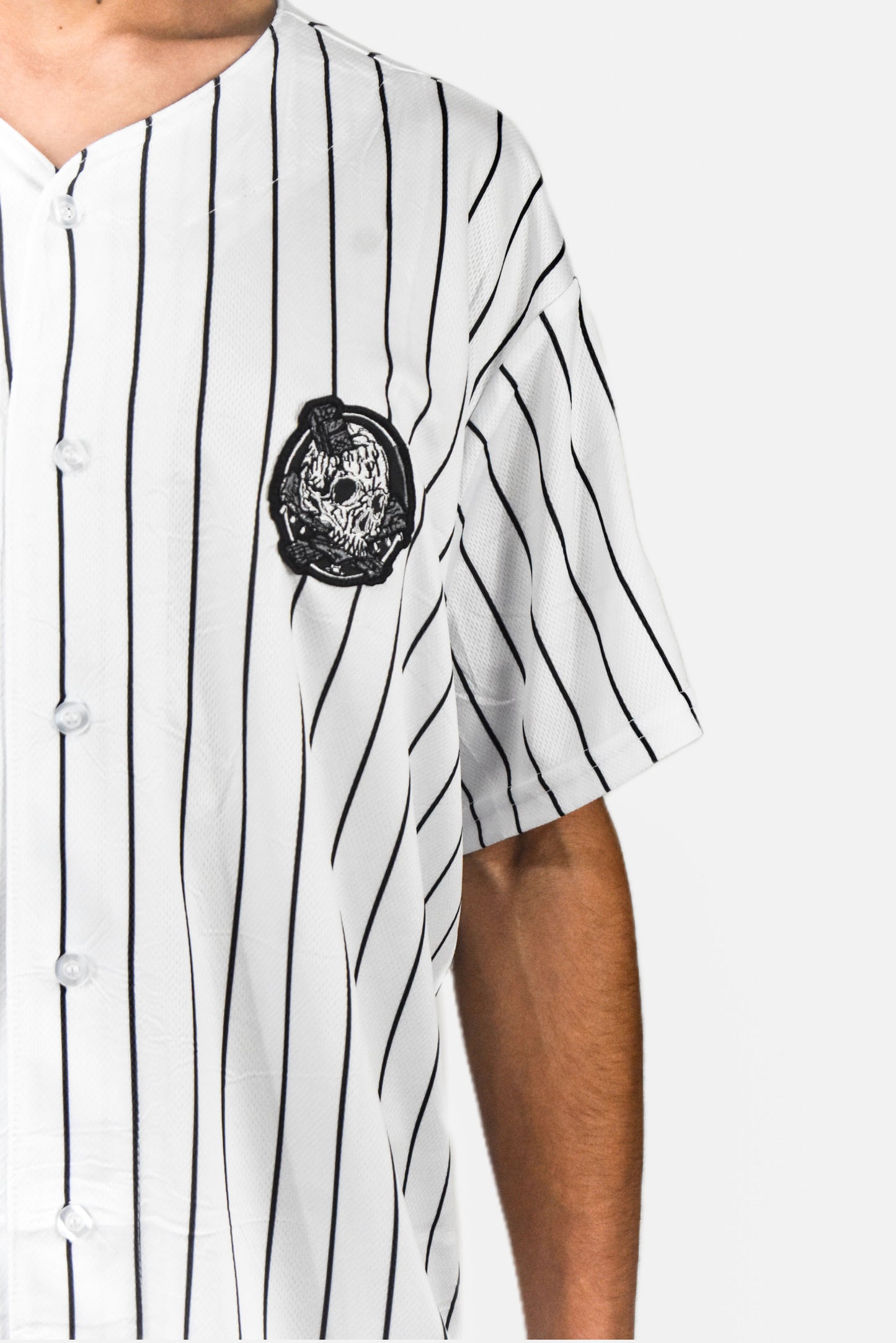 camiseta baseball - blanca rayas negras